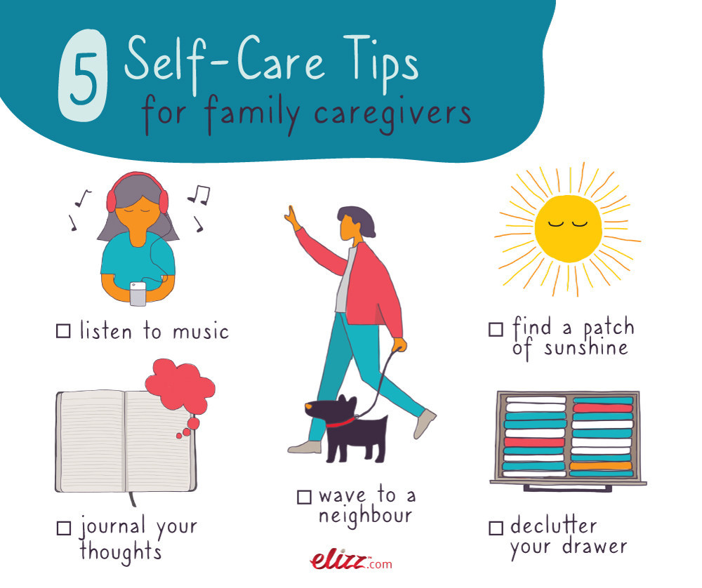 Elizz has created self care tips for family caregivers to share with a friend who is busy caring for others. (CNW Group/SE Health)